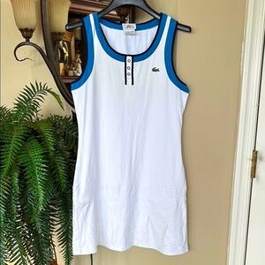 Lacoste Sport White Tennis Dress Pleated Skirt Sleeveless Golf Prep Activewear